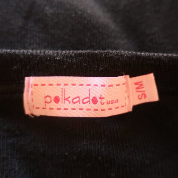 WOMENS POLKADOT USA BLACK BLUE CREW NECK THIN KNIT SWEATER S/M * - Picture 8 of 10